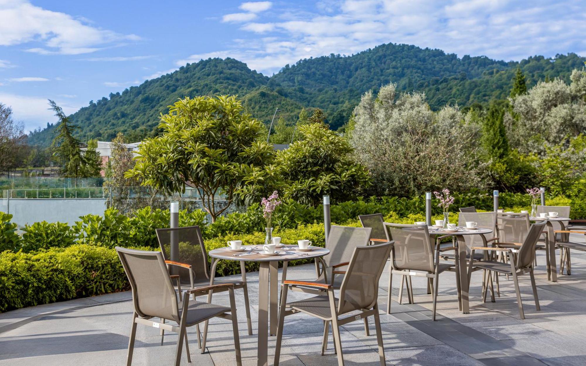 Lankaran Springs Wellness Resort Exterior photo The outdoor terrace at the Stanford Knight Management Center